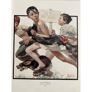 Norman Rockwell, No Swimming, Trespassing, June 1921, Watch The Birdie, Crying,